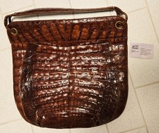 Krokodilleder KROKOTASCHE braun Damen Handtasche 90 Tasche IRV Kroko Leder ECHT