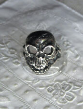 ALTER SILBERNER RING - TOTENKOPF - SKULL - FREIMAURER - ENGLAND - 925er - 18 mm