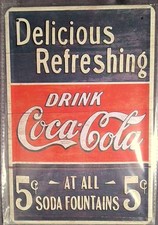 COCA COLA Coke Blechschild Werbung Reklame Bar Softdrink Getränk 30x20 NEU