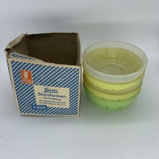 Gerda 5 X Puddingförmchen Sturzform Gugelhupf Kunststoff orange/gelb Vintage