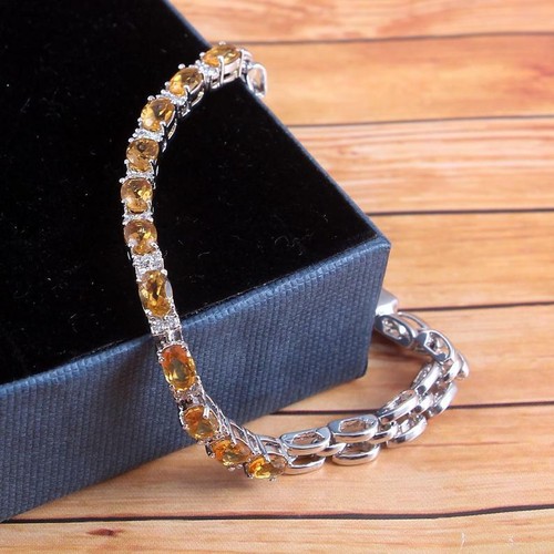 Silber citrin herrenarmband - silber,