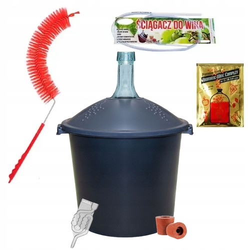 Weinballon set 25l mit korb - weinballon-set,