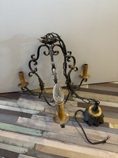 ?Schöne Alte Schmiedeeisen 3er Kronleuchter Hängeleuchte Hängelampe Lampe Antik