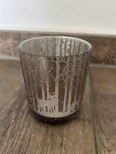 Windlicht Herbstwald Winterwald Silber