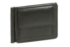 Money Clip Geldscheinklammer LEAS Druckknopffach in Echt-Leder, schwarz 