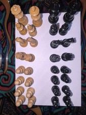 Schachfiguren Holz, König 8 cm, Filzgleiter, gebraucht