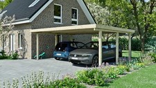 Carport 6x5 m Überdachung Holz Kiefer kdi inkl. Trapezdach Doppelcarport B-Ware