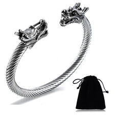 Edelstahl Armreif Armband Drache Viking Wikinger Schlange LARP nidhogg