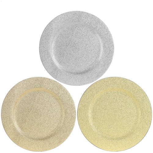 Platzteller glitzernde - 3x,