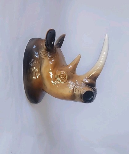 Vintage wand nashorn keramik - vintage,