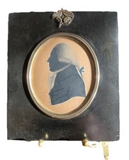 Frühes antikes Portrait Silhouette eines Herren Att Beetham um 1790