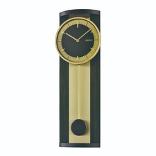 Seiko Timeless Black & Gold Wooden Pendul Clock QXC244G