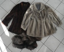 2 Pelzjacken Nerzjacken Grösse ca. 38 / 40  Pelz Jacke und Fuchs Schal Kragen