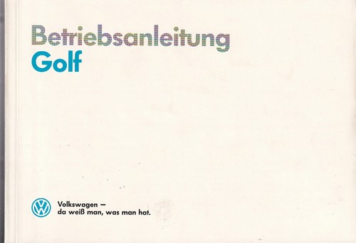 Golf bedienungsanleitung - vw,