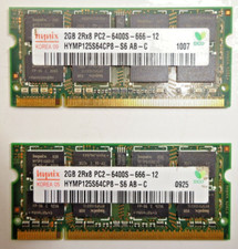 Hynix 4GB (2x2GB) DDR2 SODIMM HYMP125S64CP8-S6 AB-C 2Rx8 PC2-6400S-666-12 #RX126