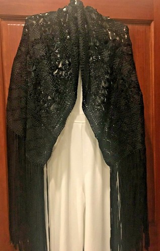 Vtg piano shawl 100 flamenco - 100%,