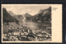 Ansichtskarte Ebensee, Blick auf den Ort, den See und die Berge 1940 