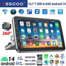10.1" Android 14 Autoradio 1 DIN GPS Navi WIFI BT 360° Drehbar Bildschirm 4+64GB