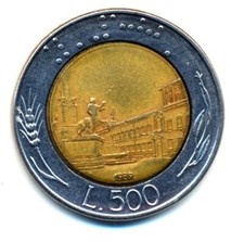 500 Italienische LIRE 1989-