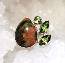Ring mit Epidot + Peridot 