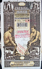 Creditul Minier S.A. Romana historische Bank Aktie Bukarest 1923 Rumänien