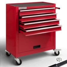 AREBOS Werkstattwagen Werkzeugwagen Rollwagen Werkzeugkiste Toolbox 4 Fächer