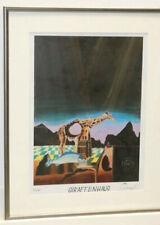 Lithographie / Bild surreal "Giraffenhaus ",30/30 signiert Gerigk,gerahmt  /'507