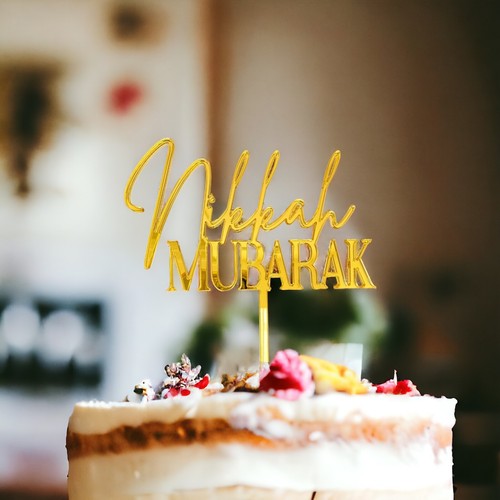 Acryl nikkah mubarak - acryl, cake