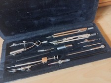 Altes Retro Reißzeug Präzisions Zirkelkasten, Antik Vintage Deko