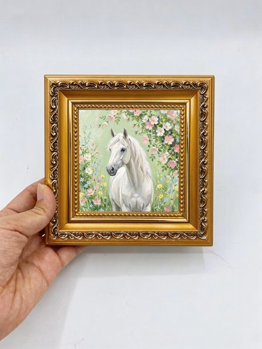 Weißes pferd rosa - pferd, im