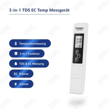 3in1 TDS/EC/TEMP Tester Wasserprüfung Wassertester für Trinkwasser Aquarien