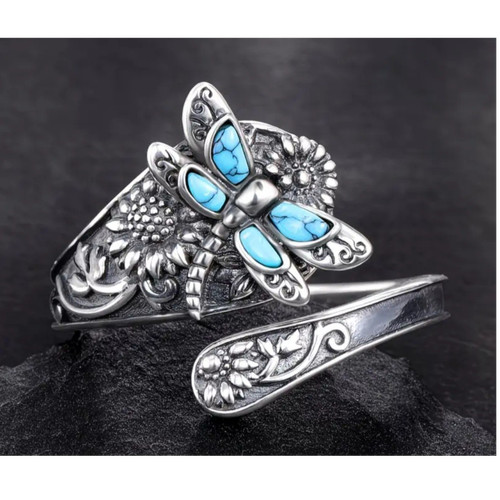 Ring silberfarben libelle - ring,