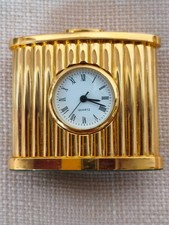 Miniatur-Uhr Tisch-Uhr, massiv Messing, Quartz, Uhr läuft