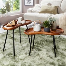 Couchtisch 2-teilig Massivholz
