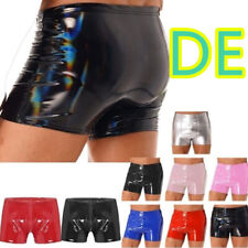DE~ranrann Herren Boxershort Shiny Metallic Leder Shorts Wetlook Retroshorts