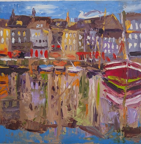 Honfleur original ölgemälde - honfleur,