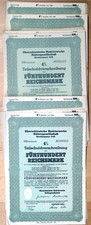 100 x OBERSCHLESISCHE HYDRIERWERKE AG, 4 % Teilschuldverschreibung über 500 RM,