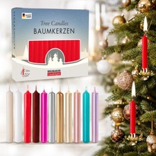 BRUBAKER 20er Pack Baumkerzen Wachs 12 mm Ø Christbaumkerzen Pyramiden Kerzen