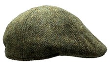 fiebig ® GATSBY FLATCAP SCHIRMMÜTZE WOLLMÜTZE WOLLE OLIV FISCHGRAT TREND