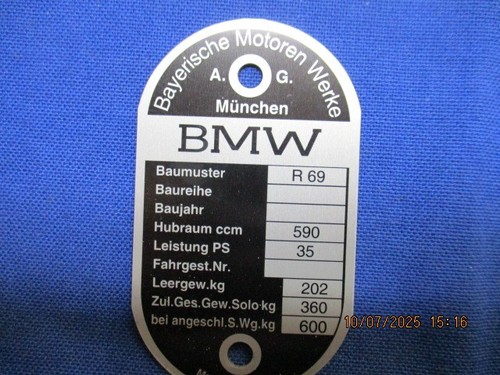 Bmw typenschild r69 - bmw,