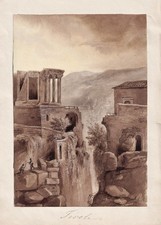 Tivoli Italia Italy Aquarell