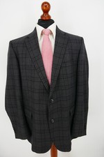 Eduard Dressler Sakko Gr.56 100% Schurwolle Dunkel Anthrazit Schwarz Top Zustand