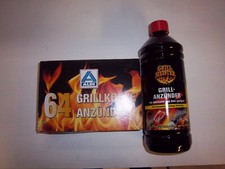 Holzkohlengrill Zubehör,  1 L flüssiger Anzünder und 64 St. Grillanzünderwürfel