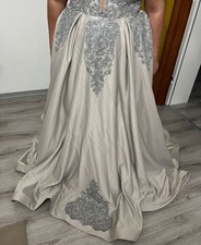 Princess Kleid Gr.44-46 Silber Glitzer Abendkleid mit Unterrock Hochzeit