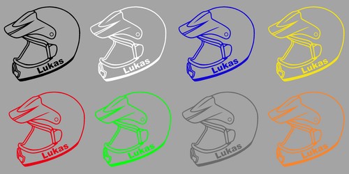 Aufkleber helm wunschname - helm,