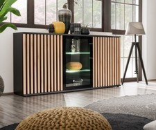 Sideboard Kommode Anrichte CAMERON ZHJ mit Lamellen Led B. und Push-Click System
