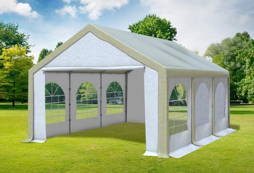 Partyzelt 4x6m braun weiß - 4x6m,