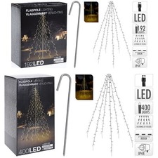 LED Lichterkette Fahnenmast Beleuchtung 192 oder 400 LEDs warmweiß 208 / 800cm