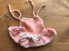 gestricktes Puppenkleid rosa 1960/70er Jahre VINTAGE