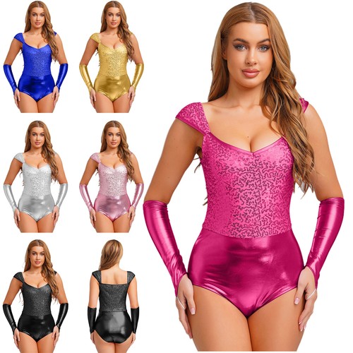 Damen kurzarm body pailletten - damen,